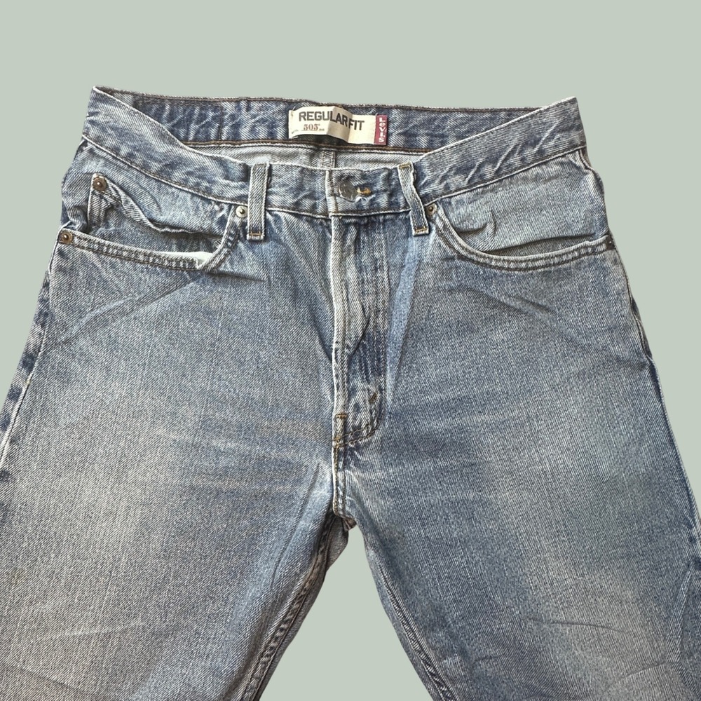 Vintage Levi's 505 Jeans Mens 32x29 Regular Fit Light Blue Denim Straight Leg